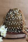 Buy_Nayaab By Sonia_Gold Embellished Silk Pearl Potli_at_Aza_Fashions