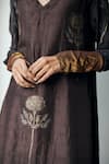 Shop_Shorshe Clothing_Brown Silk And Chanderi V Neck Kurta & Pant Set _Online_at_Aza_Fashions