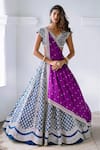 Buy_Anushree Reddy_Blue Raw Silk Embroidered Lehenga Set_at_Aza_Fashions