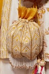 Shop_Ajiesh Oberoi_Yellow Embroidered Potli Bag _at_Aza_Fashions