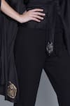 Shop_Angry Owl_Black Modal Embellished Owl Motif One Shoulder Top And Pant Set _Online_at_Aza_Fashions