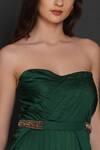 Shop_Angry Owl_Green Modal Sweetheart Neck Pleated Tube Gown _Online_at_Aza_Fashions