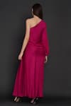Shop_Angry Owl_Pink Modal One Shoulder Pleated Gown _at_Aza_Fashions