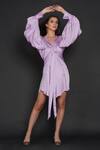 Shop_Angry Owl_Purple Modal Balloon Sleeve Shirt Dress_Online_at_Aza_Fashions