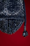 Aomidori Shimai_Blue Crystals And Cut Dana Embellished Starship Bucket Bag _Online_at_Aza_Fashions