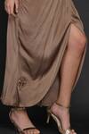 Shop_Angry Owl_Beige Modal Owl Motif Halter Neck Front Braided Dress _Online_at_Aza_Fashions