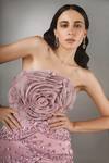 Buy_Anjum Qureshi_Pink Organza, Satin Floral, Sequin Embroidered Layered Gown _Online_at_Aza_Fashions