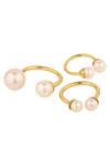 Anaash_White Metal And Pearl Ring - Set Of 3_Online_at_Aza_Fashions