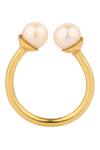 Shop_Anaash_White Metal And Pearl Ring - Set Of 3_Online_at_Aza_Fashions