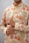 Buy_Torani_Beige Cotton Silk Quilting Chintz Airawata Ashfaq Printed Kurta Set  _Online_at_Aza_Fashions