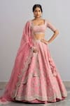 Buy_Anushree Reddy_Pink Noor Organza Lehenga Set_at_Aza_Fashions