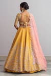 Shop Anushree Reddy Yellow Organza Embroidery Square Neck Nisf Bridal Lehenga Set at Aza Fashions Shop_Anushree Reddy_Yellow Organza Embroidery Square Neck Nisf Bridal Lehenga Set _at_Aza_Fashions
