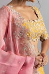 Anushree Reddy Yellow Organza Embroidery Square Neck Nisf Bridal Lehenga Set at Aza Fashions Anushree Reddy_Yellow Organza Embroidery Square Neck Nisf Bridal Lehenga Set _at_Aza_Fashions