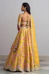 Shop_Anushree Reddy_Yellow Raw Silk Hayaat Floral Print Lehenga Set_at_Aza_Fashions