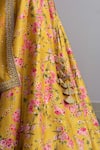 Shop_Anushree Reddy_Yellow Raw Silk Hayaat Floral Print Lehenga Set_Online_at_Aza_Fashions