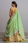 Shop_Anushree Reddy_Yellow Organza V Neck Naayaab Bridal Lehenga Set_at_Aza_Fashions