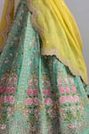 Shop_Anushree Reddy_Green Naayaab Organza Lehenga Set_Online_at_Aza_Fashions