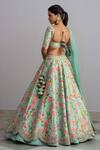 Shop_Anushree Reddy_Blue Raw Silk Hayaat Floral Print Lehenga Set_at_Aza_Fashions