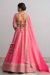Shop_Anushree Reddy_Pink Raw Silk Dupatta Organza Embroidery Riwaayat Bridal Lehenga Set  _at_Aza_Fashions