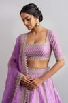 Anushree Reddy_Purple Raw Silk Riwaayat Lehenga Set_Online_at_Aza_Fashions