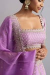 Anushree Reddy_Purple Raw Silk Riwaayat Lehenga Set_at_Aza_Fashions
