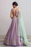 Shop_Anushree Reddy_Purple Raw Silk Dupatta Organza Aafreen Bridal Lehenga Set  _at_Aza_Fashions