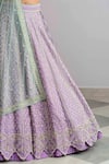 Buy_Anushree Reddy_Purple Raw Silk Dupatta Organza Aafreen Bridal Lehenga Set  _Online_at_Aza_Fashions