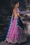 Shop_Anushree Reddy_Purple Raw Silk And Organza Cutdana, Sequin & Thread Square Bridal Lehenga Set_at_Aza_Fashions