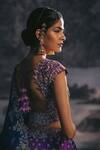 Shop_Anushree Reddy_Purple Raw Silk And Organza Zardozi V Neck Bridal Lehenga Set_at_Aza_Fashions