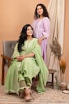 Anushka Repswal - Sewing Love_Purple Kurta Malai Chanderi Embroidery Pearl Round Set  _Online_at_Aza_Fashions