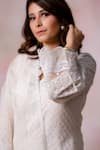 Buy_Anushka Repswal - Sewing Love_Off White Moroccan Woven Kurta Set_Online_at_Aza_Fashions