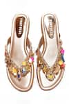 Buy_Foot Fuel_Gold Embellished Ardor Charm Flats _at_Aza_Fashions