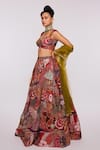 Buy_Aisha Rao_Pink Net, Indian Organza Divergence Sweetheart Neck Print Skirt Set _at_Aza_Fashions