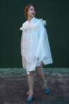 Buy_Archana Rao_White Cotton Spread Collar Organza Overlay Shirt Dress  _at_Aza_Fashions