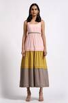 Buy_Madder Much_Multi Color Cotton Plain Straight Aria Tiered Dress _at_Aza_Fashions