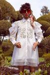 Buy_Limerick by Abirr N' Nanki_White Organza Shirt Dress_at_Aza_Fashions
