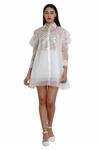 Buy_Limerick by Abirr N' Nanki_White Organza Shirt Dress_Online_at_Aza_Fashions