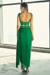 Shop_Ariyana Couture_Green Silk Organza Jacket And Draped Skirt Set_at_Aza_Fashions