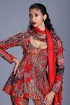 Aisha Rao Red Kurta And Pant Organza Dupatta Silk Embellished Sharara Set Online at Aza Fashions Aisha Rao_Red Kurta And Pant Organza Dupatta Silk Embellished Sharara Set _Online_at_Aza_Fashions