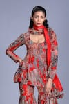 Buy Aisha Rao Red Kurta And Pant Organza Dupatta Silk Embellished Sharara Set Online at Aza Fashions Buy_Aisha Rao_Red Kurta And Pant Organza Dupatta Silk Embellished Sharara Set _Online_at_Aza_Fashions