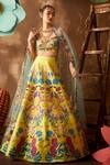 Buy_Aisha Rao_Yellow Sweetheart Neck Embellished Lehenga Set  _at_Aza_Fashions