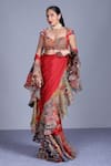 Buy_Aisha Rao_Red Embellished Ruffle Saree With Blouse  _at_Aza_Fashions