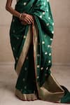 Priyanka Raajiv_Green Silk Brocade Banarasi Woven Thread Saree _at_Aza_Fashions