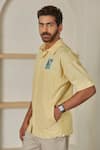 Shop_Artless_Yellow Cotton Linen Embroidery Thread Under The Sun Shirt _at_Aza_Fashions