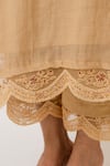 Anushka Repswal - Sewing Love_Beige Kurta Chanderi Embroidered Thread And Bead Work Round Set _Online_at_Aza_Fashions