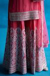 Buy_Angad Singh_Coral Kurta- , Sharara- And Dupatta- Net Gota Patti & Mirror Work, Set _Online_at_Aza_Fashions