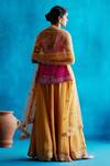 Shop_Angad Singh_Pink Kurta- , Sharara- And Dupatta- Net Mirror & Thread Short Set _at_Aza_Fashions