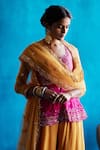 Angad Singh_Pink Kurta- , Sharara- And Dupatta- Net Mirror & Thread Short Set _Online_at_Aza_Fashions
