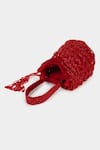 Shop_Aanchal Sayal_Red Embellished Velvet Bucket Bag_Online_at_Aza_Fashions