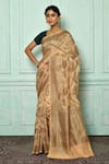 Buy_Nazaakat by Samara Singh_Beige Banarasi Silk Woven Floral Saree_at_Aza_Fashions